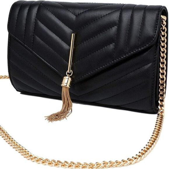 New Leather Clutch Crossbody Bag Quilted Evening Bag - Picture 1 of 7
